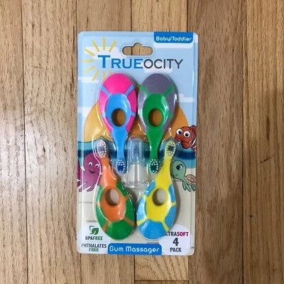 Baby Toothbrush 4 Pack, Toddler Toothbrush Age 1-2 & Bonus Silicone Finger Br...