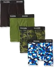 [Hanes] Big Boys' Ultimate Comfortsoft Printed Boxer Briefs, Assorted, M