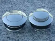 Harley Davidson Softail Dyna Glide Road King PAIR of CHROME FLUSH GAS CAPS