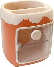Kawaii Pig Pen Holder Cute Cosmetic Storage Bucket Multifunctional Desktop Stationery (Orange) DIE072901