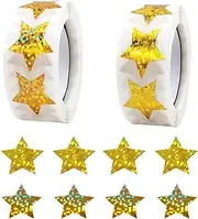 1000 PCS Holographic Star Stickers, YIFARUBE 2.5 CM Shiny Sparkle Gold Star Stickers for Kids Reward in School Classroom Supplies for Students and Teachers