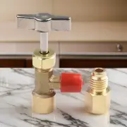 Gold Brass R134a AC Can Tap with 1/2'' ACME Female x 1/4'' SAE Male Connections