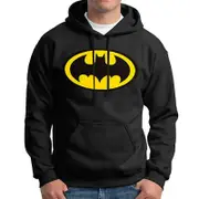Mens Tops Superman Batman Hoodie Pullover Sweatshirt Black L