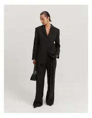 [Country Road] Wool Single-breasted Blazer in Black
