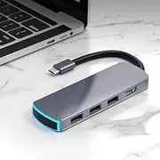 Blutech USB C Hub Mate6 Air 6 in 1 Multi-Function Type-C/USB-C HUB Expansion Dock (Green) Multifunctional Type C Laptop Adapter (Color : Grey)