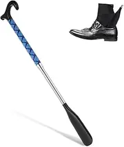 [Ipetboom] Retractable Stainless Steel Shoe Horn Adjustable Long Handle for Seniors Portable Travel Friendly Design Multi Functional Dressing Stick for Easy Shoe Access