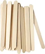 50/100/150pcs Wooden Craft Sticks Paddle Popsicle Coffee Stirrers Ice Cream Stick Kids Multi-Purpose Popsicle Sticks for Crafts, ICES, & Ice Cream DIY (50)