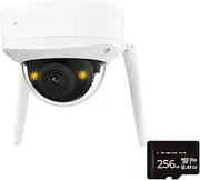 4K WiFi Security Camera IK10 Vandal-Proof 2.4G/5Ghz Wi-Fi 6 Surveillance Cameras 8MP Outdoor IP Camera(No Zoom Cam 256GB)