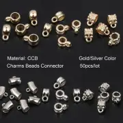 Ccb Bail Beads - Gold Silver Color Connector Bracelet Charm Jewelry Making 50pcs