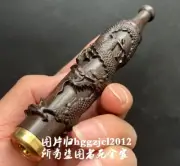 Natural Black Ebony Wood Carving Dragon Smoke Tobacco Cigarette Holder Filter