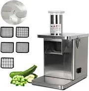 ommercial Vegetable Fruit Dicer - Vegetable Cube Cutting Machine 250W, Fruit Onion Potato Slicer Vegetable Cutter Food Chopper, with 5 Dicing Blades and 1 Slicing Blade