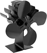 HomySpire Wood Stove Fan, Heat Powered Stove Fan, Heater Fan with Magnetic Thermometer, 6 Blades Wood Stove Accessories, Fireplace Fan for Pellet/Gas/Log Burner Stove Heat Powered Stove Fan