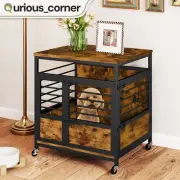 24" Dog Crate Furniture / End Table Design Dog Kennel w/ Sliding Door & Wheels