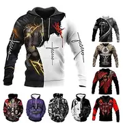 Men's Hoodie Pullover Hoodie Sweatshirt Green Blue Purple Light Green Red Hooded Print Daily Going out 3D Print Plus Size Basic Designer Casual Fall Clothing A