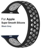 Super Smooth Silicone Solo Loop strap for Apple Watch Black Grey 38/40/41mm (S)