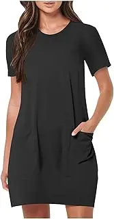 [Generic] Summer Deals Clearance Women Under 10,Dresses for Women 2024 Work,Black Business Casual Dress Midi Dresses for Women Summer Women Dresses Summer 2024 Women's Wedding Guest(05-Gray,XL)