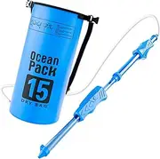 Backpack Water Soaker Toy Pull Out Playing Adjustable Shoulder Strap Spraying Toy Large Capacity for Boys Girls Children Kids, Blue