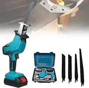 Power Reciprocating Saw, Speed ​​1500~2000r/min, Saber Saw for 18V Batteries, Variable Speed, Chainsaw with Safety Latch, Battery-Powered Chainsaw for Cutting Wood, Metal and Plastic