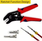 Wire Crimper w/ Ratchet Crimping Pliers Open Barrel Terminal Connector 20-14 AWG