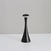 GGP Black Modern Minimalist Led Mushroom Lamp Touch Control Rechargeable Night Light