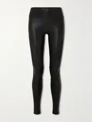 [Spanx] Spanx - Moto Faux Stretch-leather Leggings - Black - x small x small Black