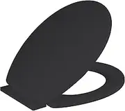Ram® Black Soft Close Toilet Seat with Adjustable Hinges - Quick Release, Easy Clean