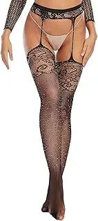 [GRRKDFQ] Women's Lingerie Sets Crotchless Garter Belt Pantyhose