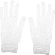 [WESIEVYA] Mesh Gloves Night Club Short Gloves Women Men Elbow Length for Social Events