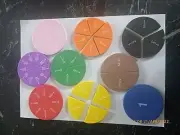 Mathematics Teaching Learning Aid Fun Foam Circles 51 pieces 1/2-1/12 Fractions