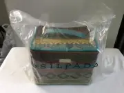 Silpada Tuscon Jewelry Tote Aztec Geometric Teal Rust & Yellow F0007 RV $59