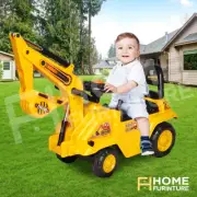 Kids Ride On Digger Excavator Toys Pretend Play Car Bulldozer Loader Car Yellow