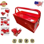 Heavy-Duty 18-Inch Tool Box with 5 Retractable Trays for Convenient Access