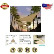 Custom Sand Beige Triangle Shade Sail 13' x 13' - Easy Installation & Protection