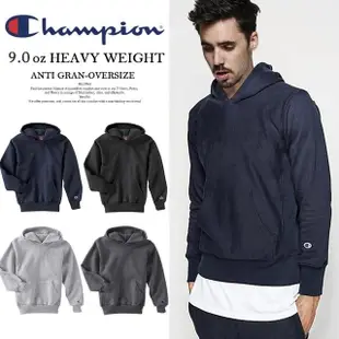 【Champion】冠軍電繡標刷毛連帽上衣 HOODIE保暖素色帽T(保暖刷毛 情侶 男女可穿 運動)