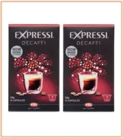 32 Capsules (2 boxes) Aldi Expressi Coffee Pods Decaffi - Intensity 7