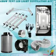 Hydroponics 80x80x160cm Grow Room 144W LED Light 4" Fan Filter Ventilation Kit