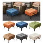 Foot Stool Footrest Shoe Changing Stool Side Table Padded Seat Suede Footstool