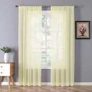 Sheer Curtain Linen Textured Living Room Curtains Sheer Light Filtering Rod
