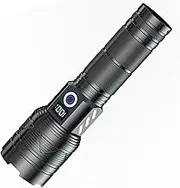 Torch, Tesansi Flashlight LED Torch Fast Charging 18000 Lumen Handheld Torch, Long Range 5000ft, 5 Lighting Modes IPX7 Waterproof Torches Zoomable Long Shot Flash Light for Emergency Security Camping