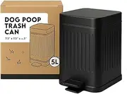 AnimoGoods™ Stainless Steel Poop Bin for Outside - Small Outdoor Trash Can with Lid - Dog Waste Container - Odor Eliminator - Includes 3 Filters