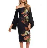 PASDUCHAS Size 12 Naturalist Sleeve Midi Dress Current Style Rrp: $310 BNWT