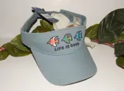 NWT Life is Good - Blue - Fish Visor Hat Men's Women's OSFA