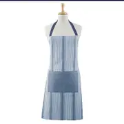 Davis & Waddell Ellis Cotton Butchers Apron Blue & White Stripe 70x80cm