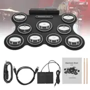 G4009 Roll-Up Silicon 9 Pad Electronic Drum Set Digital USB Drum Kit for Gift