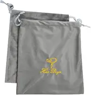 IWOWHERO Travel-friendly Hair Dryer Bag Set of 2 Drawstring Toiletry Storage Bag for Hair Dryer Compact Sturdy Fabric for Home or Travel