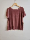 Ivy Jane Lori crushed velvet oversized silk blend top, Size XS, in mauve color.