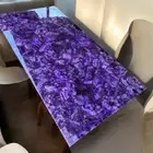 72" x 36" Amethyst Stones Center Table Top Natural Stones Home Furniture