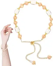 [Generic] Glass Crystal Bracelets | Fashion Bracelet for Girls | Trendy Pearl Bracelet for Women, French Retro Chain Bracelets, Bangle Bracelet Jewelry