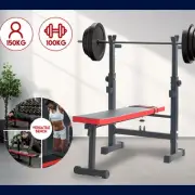 Bench Press Home Gym Black Heavy Duty Weight Rack Training Equipment