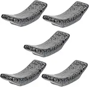FUNOMOCYA 5pcs Chopstick Rest Chopsticks Holder Kitchen Cutlery Rest Japan Small Japan Original Chopsticks Rest Rack Holders Porcelain Chopsticks Stand Chopsticks Reusable Black Ceramics